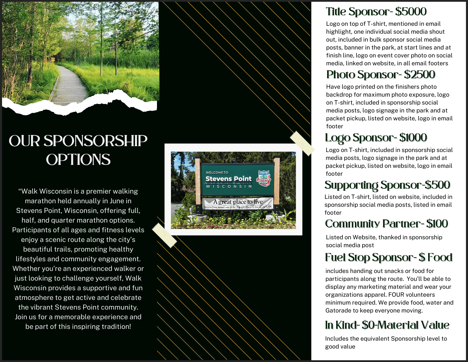 Walk Wisconsin sponsorship tiers