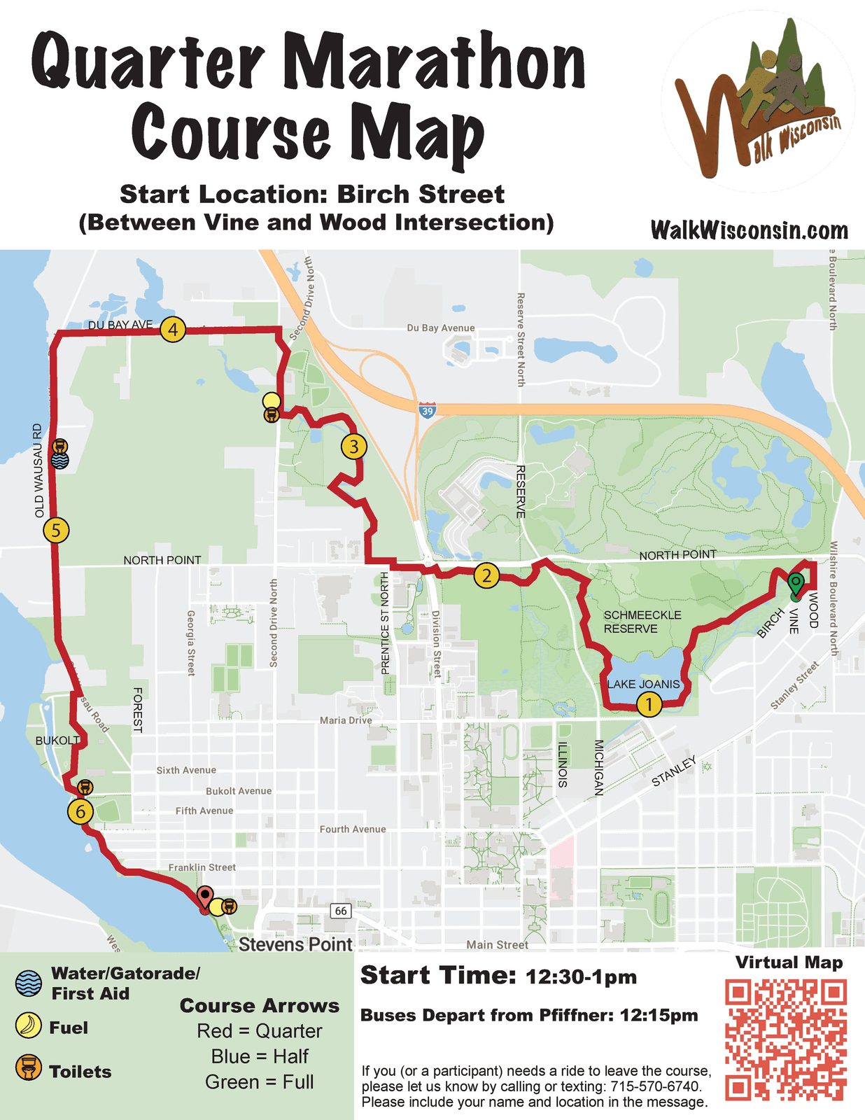 Quarter marathon route map